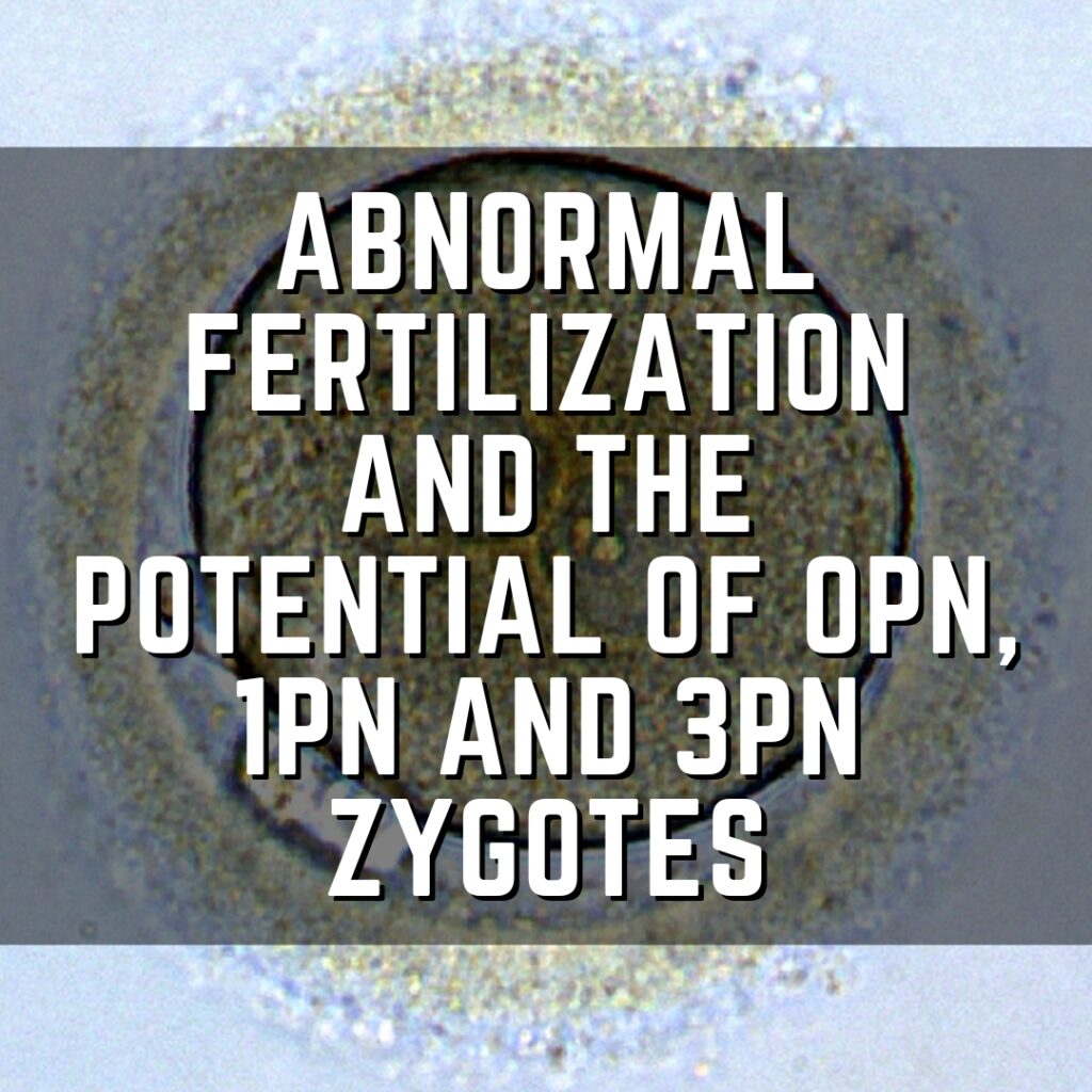 Abnormal fertilization and the potential of 0PN, 1PN and 3PN zygotes
