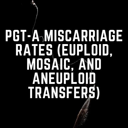 PGT-A miscarriage rates (euploid, mosaic, and aneuploid transfers)