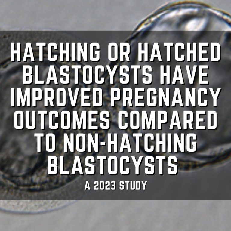 Hatching or hatched blastocysts have improved pregnancy outcomes compared to non-hatching blastocysts