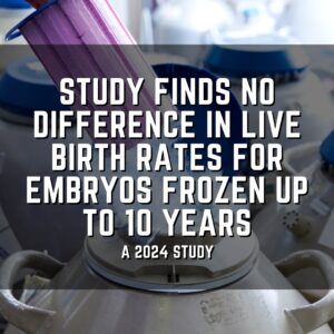Study finds no difference in live birth rates for embryos frozen up to 10 years