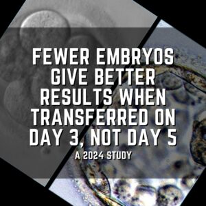Fewer embryos give better results when transferred on day 3, not day 5