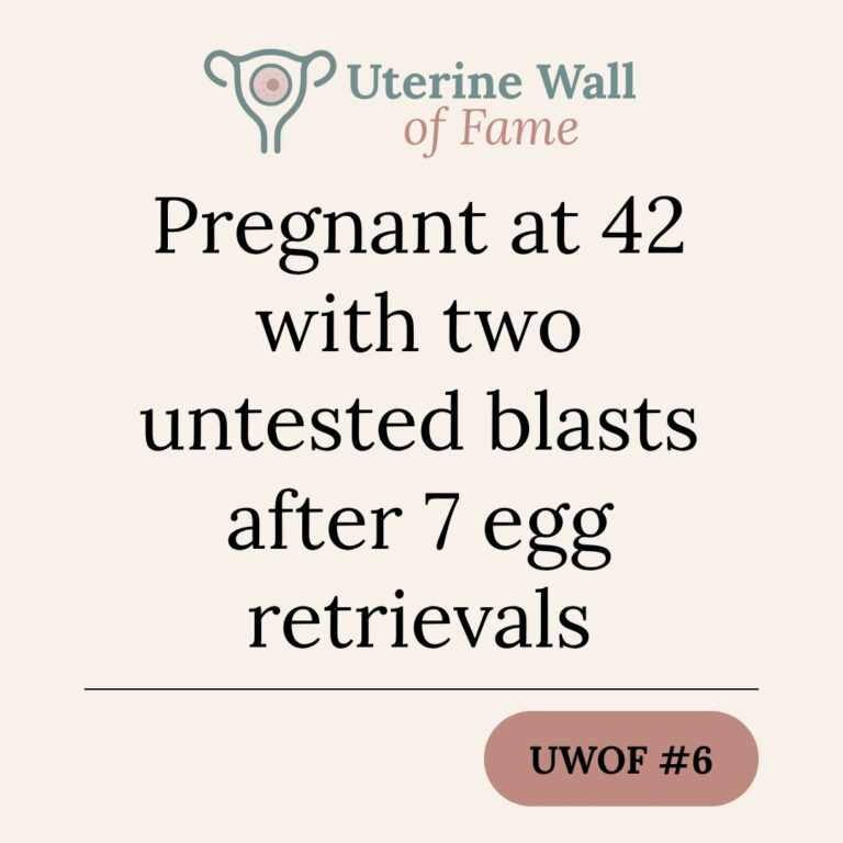 Pregnant at 42 with two untested blasts after 7 egg retrievals