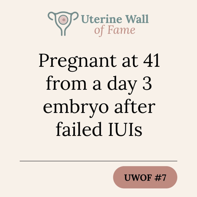 Pregnant at 41 from a day 3 embryo after failed IUIs