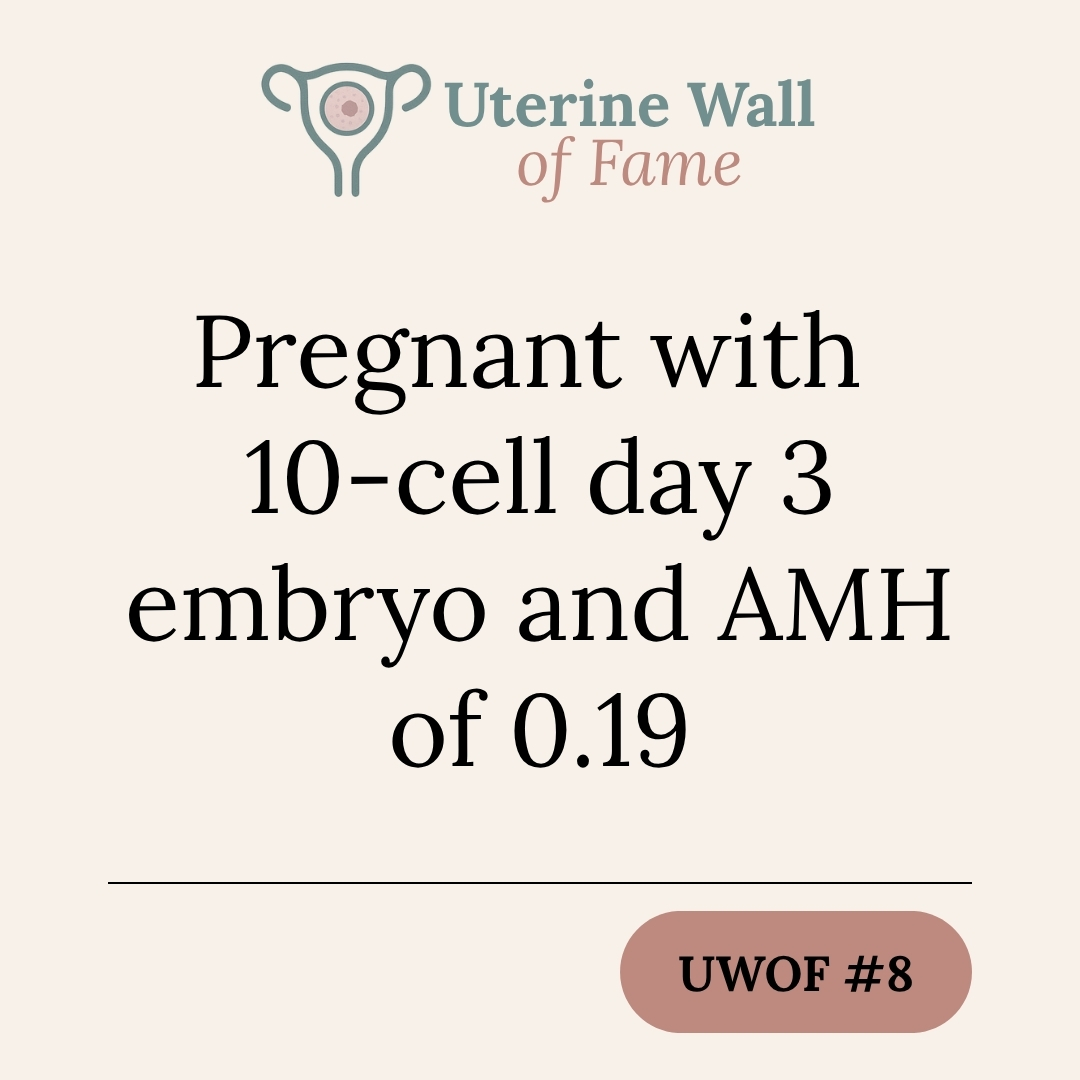 Pregnant with 10-cell day 3 embryo and AMH of 0.19