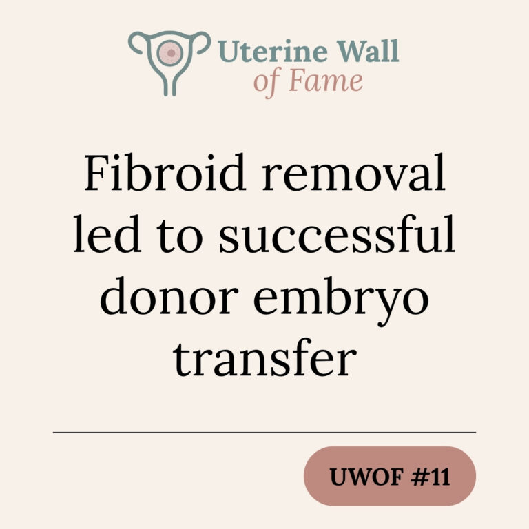 Fibroid removal led to successful donor embryo transfer