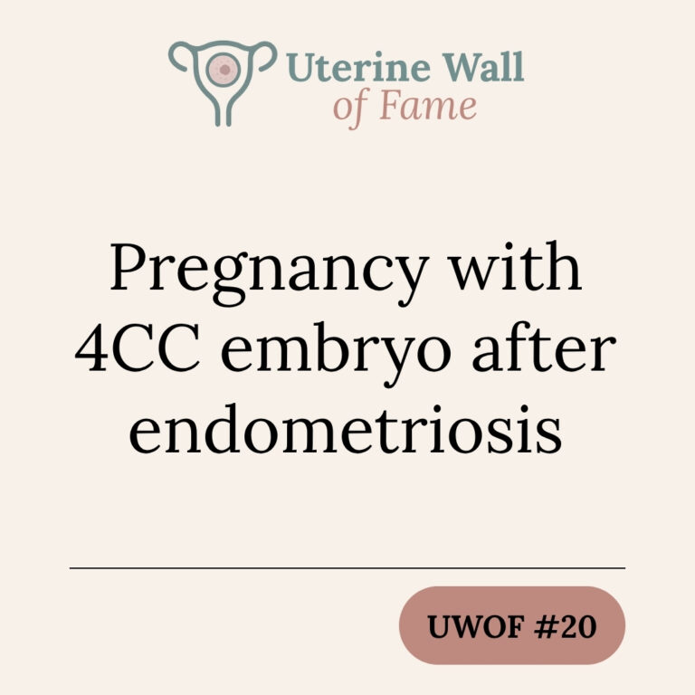Pregnancy with 4CC embryo after endometriosis