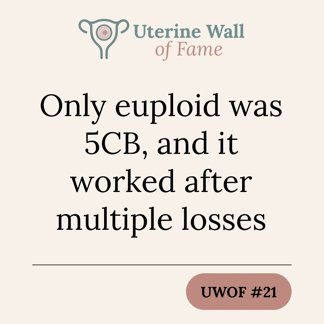 Only euploid was 5CB, and it worked after multiple losses