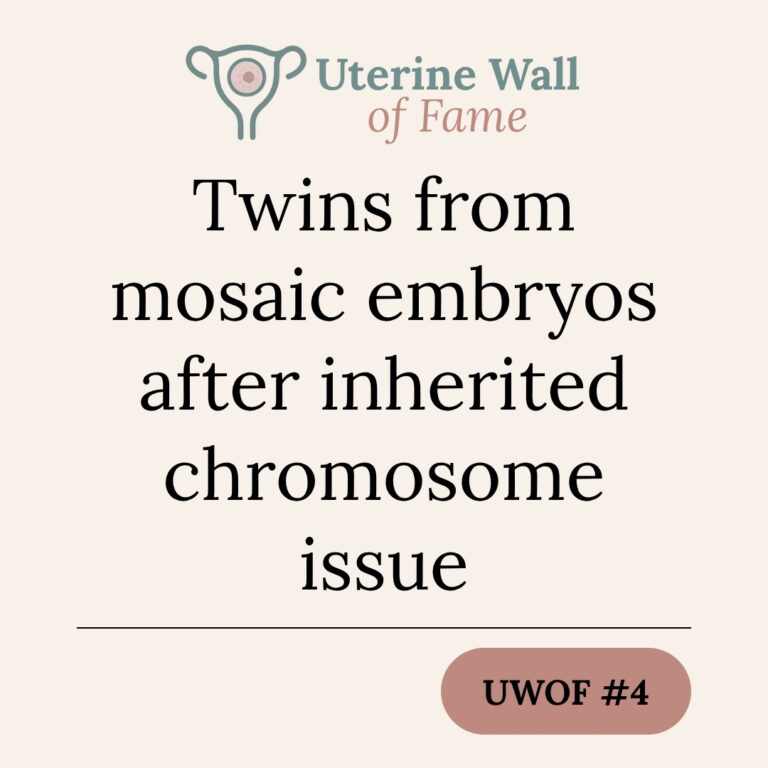 Twins from mosaic embryos after inherited chromosome issue
