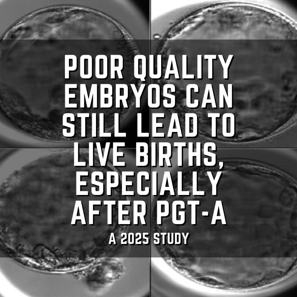 Poor quality embryos can still lead to live births, especially after PGT-A