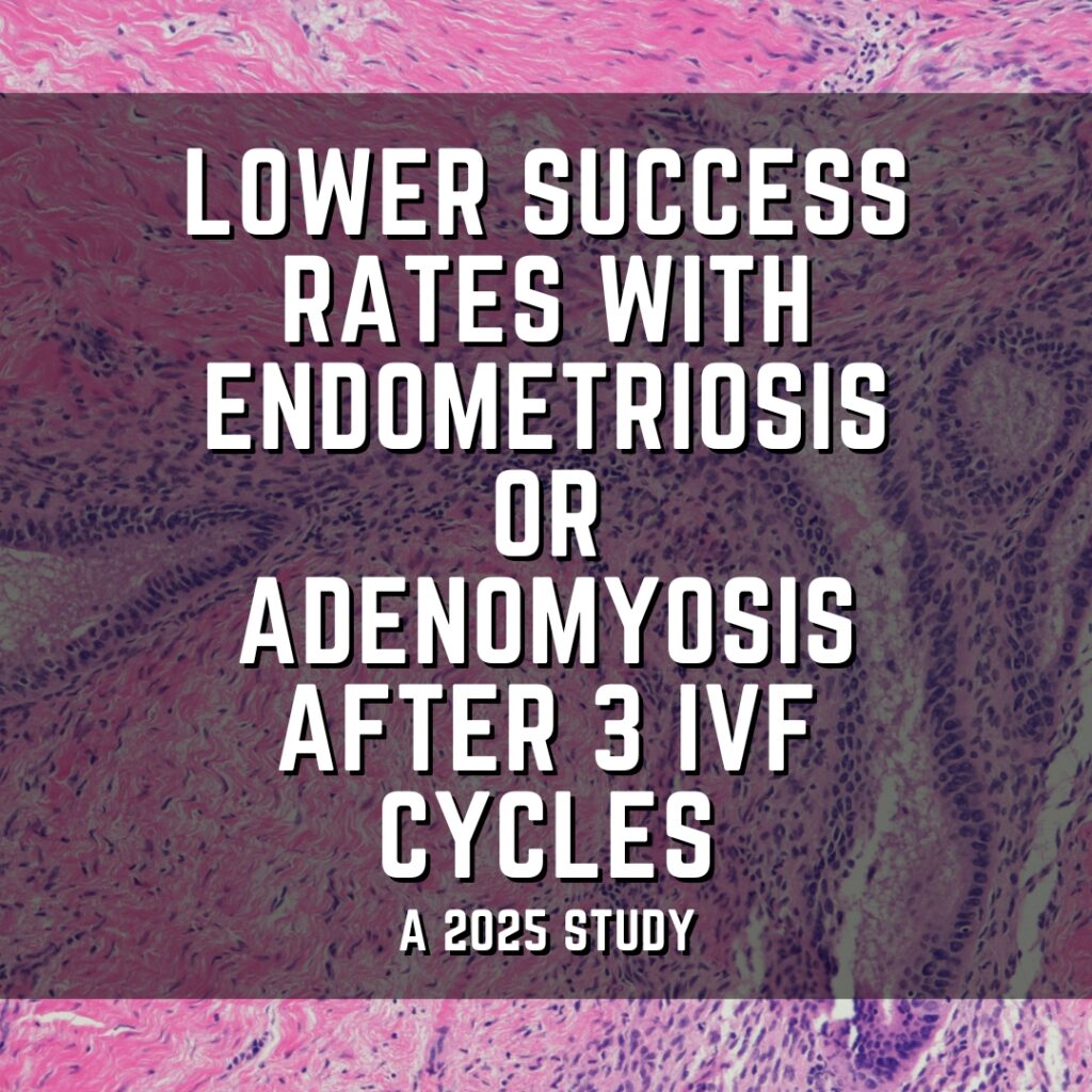 lower success rates with endometriosis or adenomyosis After 3 IVF cycles