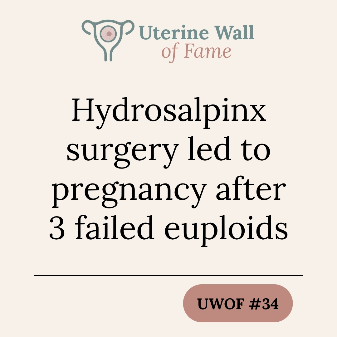 UWOF#34: Hydrosalpinx surgery led to pregnancy after 3 failed euploids