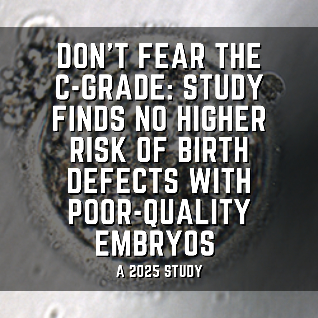 Don’t fear the C-grade: Study finds no higher risk of birth defects with poor-quality embryos
