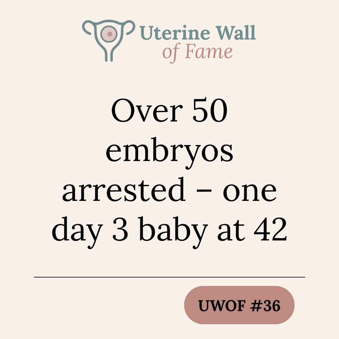 Over 50 embryos arrested – one day 3 baby at 42